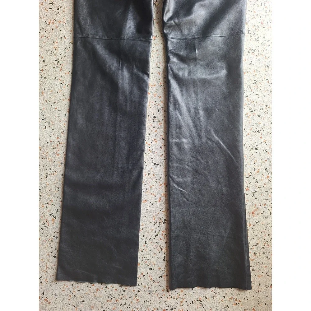 Hugo Buscati 100% Genuine Leather Full Length Moto Lined Pants - Picture 8 of 12